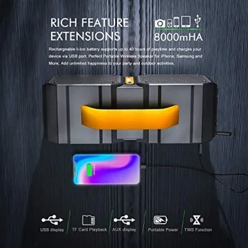 Waterproof 40W Portable Bluetooth Speaker - BUGANI M83