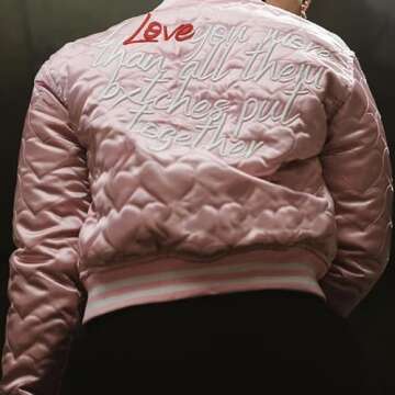 Women's Baseball Varsity Jacket Cropped Bomber Quilted Jackets Vintage Casual Lightweight Crop Top C...