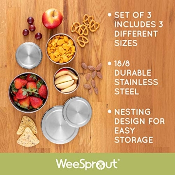 WeeSprout Stainless Steel Storage Containers - Set of 3