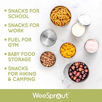 WeeSprout Stainless Steel Storage Containers - Set of 3