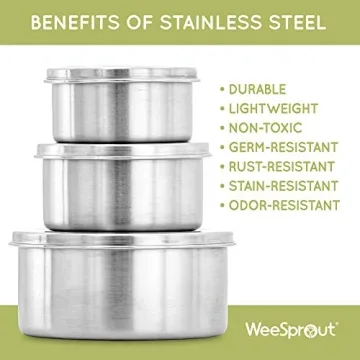 WeeSprout Stainless Steel Storage Containers - Set of 3