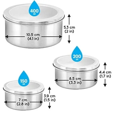 WeeSprout Stainless Steel Storage Containers - Set of 3