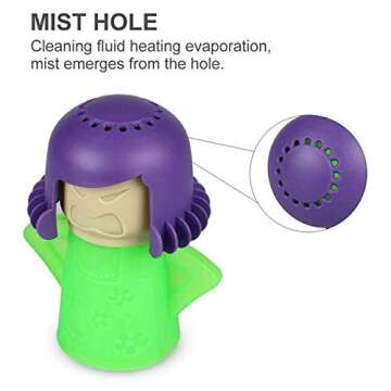 OIF Angry Mama Microwave Cleaner Angry Mom Microwave Oven Steam Cleaner Easily Cleans The Crud in Minutes. Steam Cleans with Vinegar and Water for Home or Office Kitchens-Green