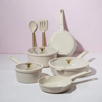 Paris Hilton Ceramic Nonstick Cookware Set - 10-Piece Elegance