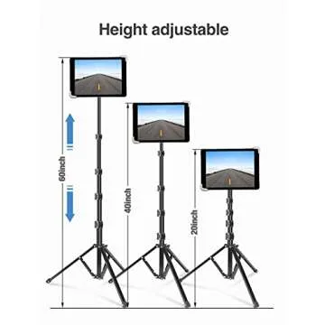 elitehood iPad Tripod Stand Adjustable Height 360° Rotating