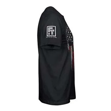 Fantastic Tees USA American Skull Patriotic Shirts for Men T-Shirt (Black, L)