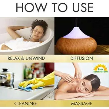 Sun Essential Oils 4oz Lemongrass Essential Oil for Diffuser & Cleaning - Therapeutic Grade - Peppermint Oil