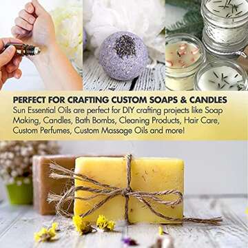 Sun Essential Oils 4oz Lemongrass Essential Oil for Diffuser & Cleaning - Therapeutic Grade - Peppermint Oil