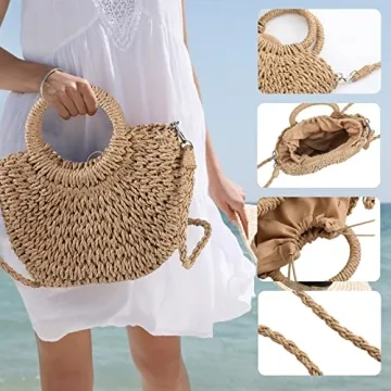 Elegant Rattan Straw Bag for Women - Summer Beach Tote