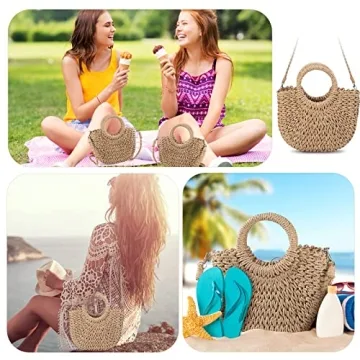 Elegant Rattan Straw Bag for Women - Summer Beach Tote