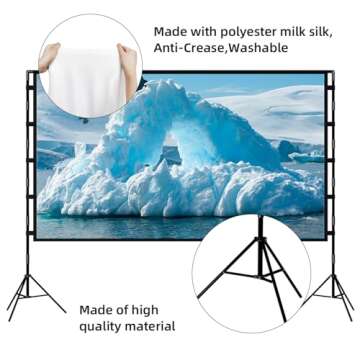 Towond 100 inch Projector Screen for Indoor and Outdoor Use