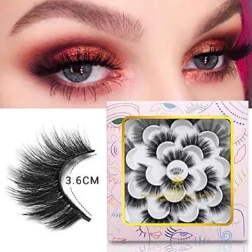 DYSILK False Eyelashes Wispy Lashes - Mink Lashes Fluffy 10 Pairs 6D Faux Lashes Pack 18mm Lashes Wispy Eye Lashes Pack Long Eyelashes Natural Look Reusable Fake Eyelashes Wispy Fluffy Cat Eye Soft