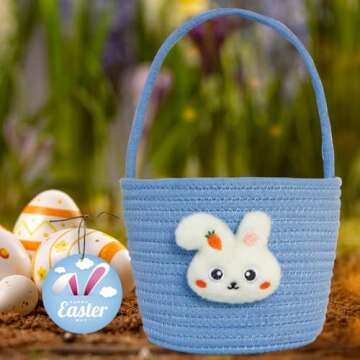 Adorable Personalized Easter Basket for Kids with Handle