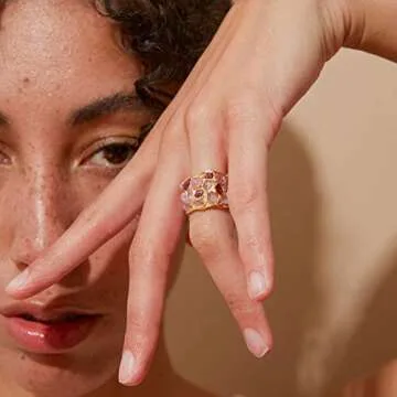 GERMAN KABIRSKI 7.80 Carat Ruby and Pink Sapphire Handmade Barrel Ring in 925 Sterling Silver with Gold and White Rhodium Plating Size 9