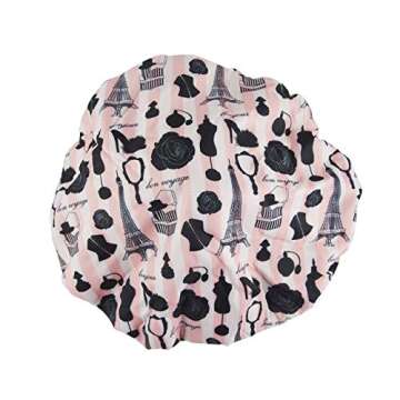 Elegant Reversible Waterproof Shower Cap for All Hair Types