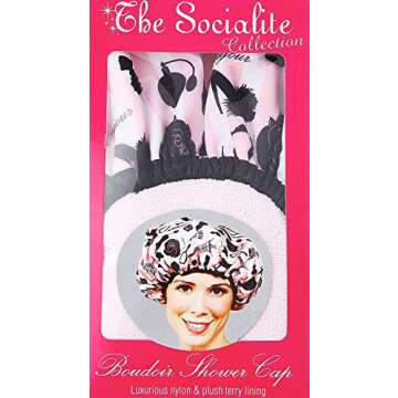 Elegant Reversible Waterproof Shower Cap for All Hair Types