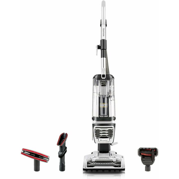 Kenmore DU4399 Featherlite Lift-Up Bagless Upright Vacuum 2-Motor Power Suction Lightweight Carpet Cleaner with Hair Eliminator Brushroll, HEPA Filter and 2 Cleaning Tools, White