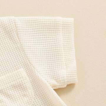 Kuriozud Baby Neutral Waffle Short Sleeve Romper for Infants