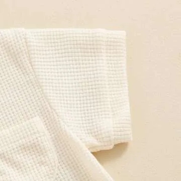 Kuriozud Baby Neutral Waffle Short Sleeve Romper for Infants