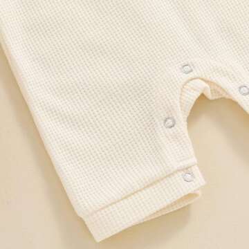 Kuriozud Baby Neutral Waffle Short Sleeve Romper for Infants