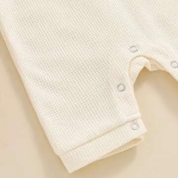 Kuriozud Baby Neutral Waffle Short Sleeve Romper for Infants