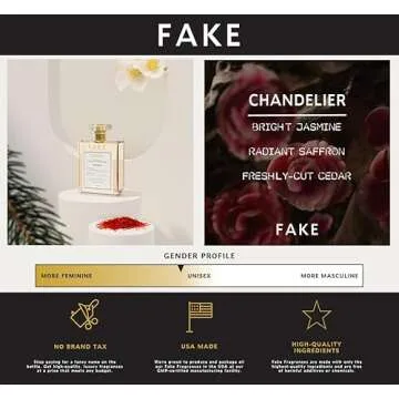 Fake Chandelier | Baccarat Rouge 540 1.7oz (50ml) Unisex Fragrance Impression Clone Dupe Copy (1.7 Ounce = 50ml, Chandelier -> Inspired by MFK Baccarat Rouge 540)