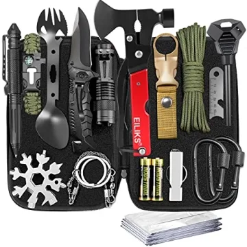 EILIKS Survival Gear, Survival Kit and Equipment 19 in 1, Gifts for Men Dad Husband Women Him Valent...