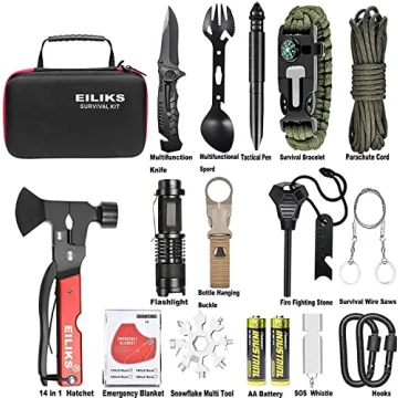 EILIKS 19-in-1 Survival Kit for Men and Women Adventure
