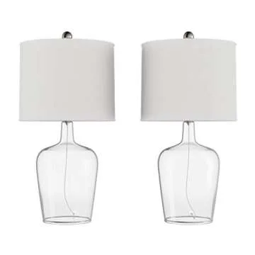Lavish Home Table Lamps – Set of 2 Cloche Style Modern Farmhouse Lighting for Living Room, Bedroom...
