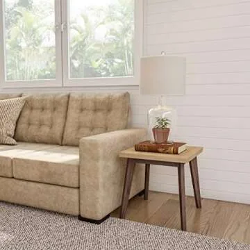 Lavish Home Table Lamps – Set of 2 Cloche Style Modern Farmhouse Lighting for Living Room, Bedroom or Office – Energy Efficient LED, 14” L x 14” W x 26” H, Ivory & Clear Glass