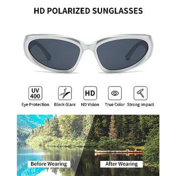 SOAR&EAGLE Y2K 3Pack Polarized sunglasses Wrap Around Men's Women's sunglasses Fashion Sport Shades ...