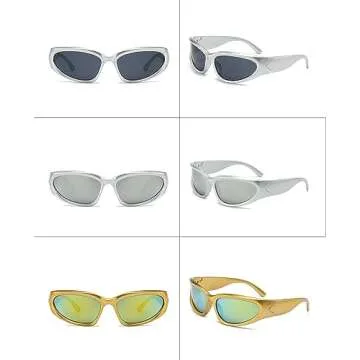 SOAR&EAGLE Y2K 3Pack Polarized sunglasses Wrap Around Men's Women's sunglasses Fashion Sport Shades Sun Glasses