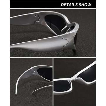 SOAR&EAGLE Y2K 3Pack Polarized sunglasses Wrap Around Men's Women's sunglasses Fashion Sport Shades Sun Glasses