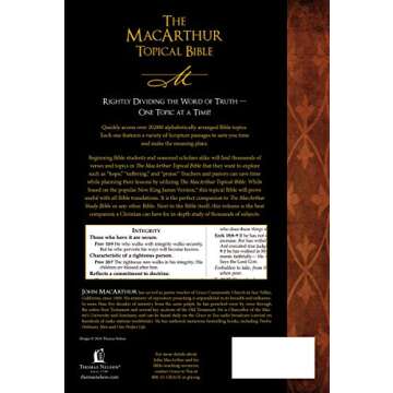 The MacArthur Topical Bible: A Comprehensive Guide to Every Major Topic Found in the Bible