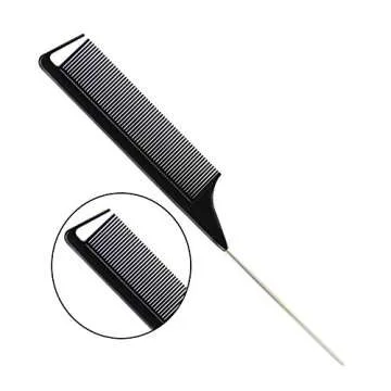 3Pcs Rat Tail Combs,Barber Styling Combs for Women,Anti Static Heat Resistant Hairdressing Comb (Black)