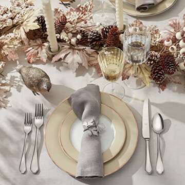 Martha Stewart Gracie Lane 12-Piece Porcelain Chip and Scratch Resistant Decorated Dinnerware Set - Sharkey Grey w/Gold Rim