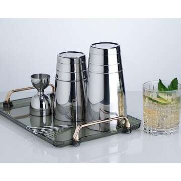 Derrison Bell Jigger Stainless Steel Bar Tool With 0.5oz, 1oz, 1.5oz and 2oz Measuring Marks, Mirror Polished Finish, One Jigger