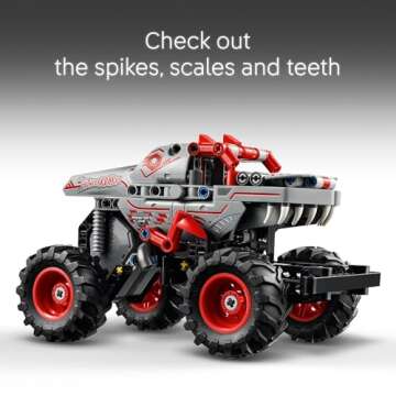 LEGO Technic Monster Jam ThunderROARus Pull-Back Monster Truck Toy - Building Toy for Kids, Boys and Girls, Ages 7+ - Creative Gift Idea for Lovers of Monster Trucks - 42200