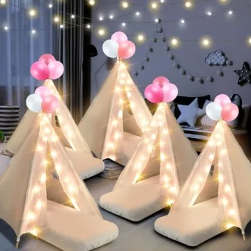 Lemosae Sleepover Teepee Tent Set for Kids' Parties
