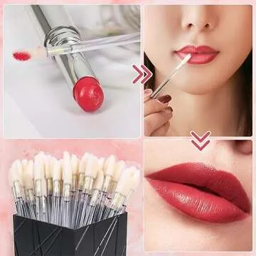 Shintop Disposable Lip Brushes - 100pcs Applicator Wands