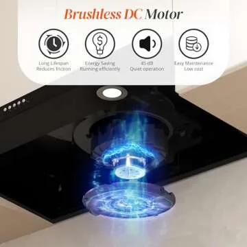 FIREGAS Black Range Hood 30 Inch Under Cabinet, Ducted/Ductless Convertible Kitchen Hood, 300 CFM, 3 Speed Exhaust Fan, Brushless DC Motor, Stove Hood Vents for Kitchen with LED Lights