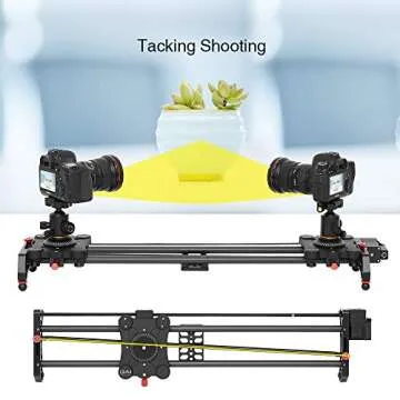 GVM Motorized Camera Slider, 31" Carbon Fiber Dolly Rail Camera Slider with Time-Lapse Photography, Tracking Shooting and 120 Degree Panoramic Shooting for Most Cameras, with Remote Controller