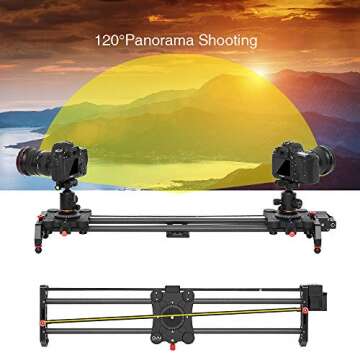 GVM Motorized Camera Slider, 31" Carbon Fiber Dolly Rail Camera Slider with Time-Lapse Photography, Tracking Shooting and 120 Degree Panoramic Shooting for Most Cameras, with Remote Controller