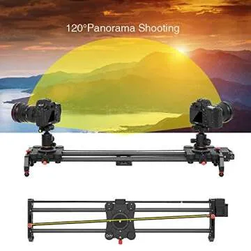 GVM Motorized Camera Slider, 31" Carbon Fiber Dolly Rail Camera Slider with Time-Lapse Photography, Tracking Shooting and 120 Degree Panoramic Shooting for Most Cameras, with Remote Controller