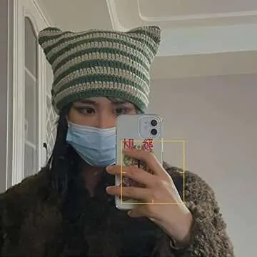 Vintage Beanie Women Fox Hat Y2K Accessories Slouchy Crochet