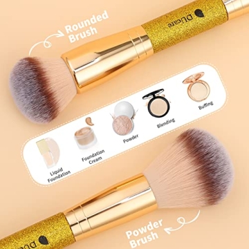 DUcare Double Ended Blush Bronzer Brush for Flawless Makeup
