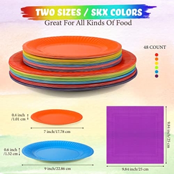 Rainbow Paper Plates and Napkins Set for Colorful Celebrations