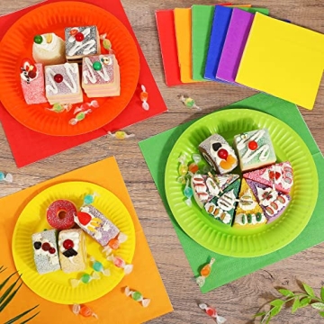 Rainbow Paper Plates and Napkins Set for Colorful Celebrations