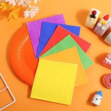 Rainbow Paper Plates and Napkins Set for Colorful Celebrations