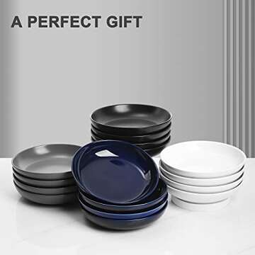 NJCHARMS Ceramic Pasta and Salad Bowls Set of 6